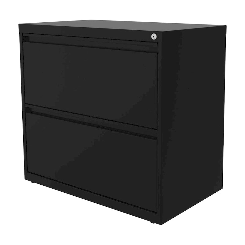 Classeur à deux tiroirs, latéral, 76 cm de large — Blanc
