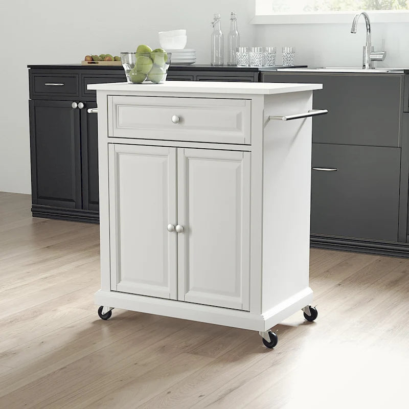Desserte de cuisine portative avec dessus en granit – 31 po (L) x 18 po (P) x 35,5 po (H)