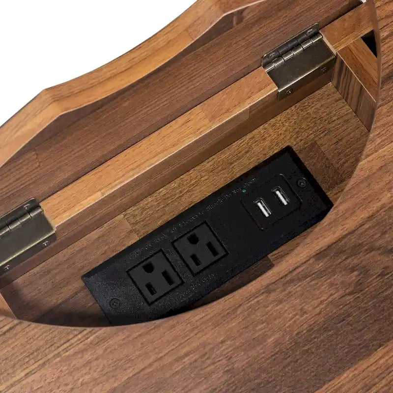 Bureau d'ordinateur industriel en métal noir de 59 po (avec ports USB)