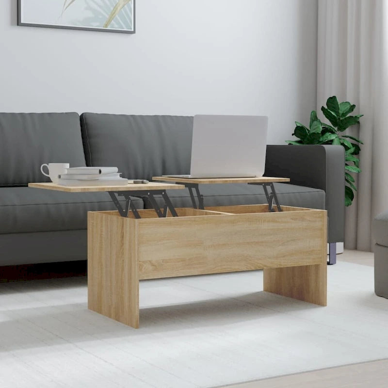 Table basse relevable / Table d'appoint pour canapé / Bout de canapé décoratif — Bois composite — 102,1 x 50,5 x 46,5 cm