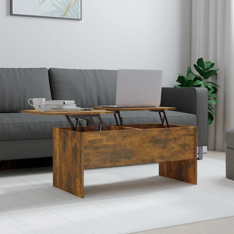 Table basse relevable / Table d'appoint pour canapé / Bout de canapé décoratif — Bois composite — 102,1 x 50,5 x 46,5 cm