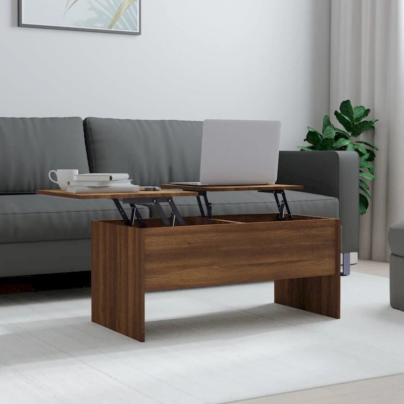 Table basse relevable / Table d'appoint pour canapé / Bout de canapé décoratif — Bois composite — 102,1 x 50,5 x 46,5 cm