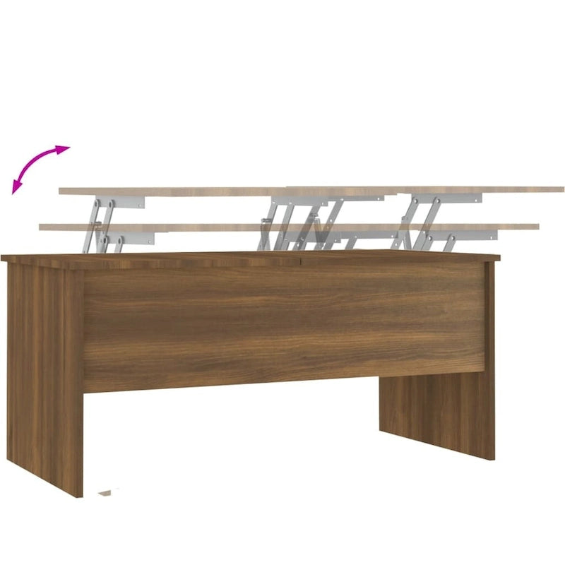 Table basse relevable / Table d'appoint pour canapé / Bout de canapé décoratif — Bois composite — 102,1 x 50,5 x 46,5 cm