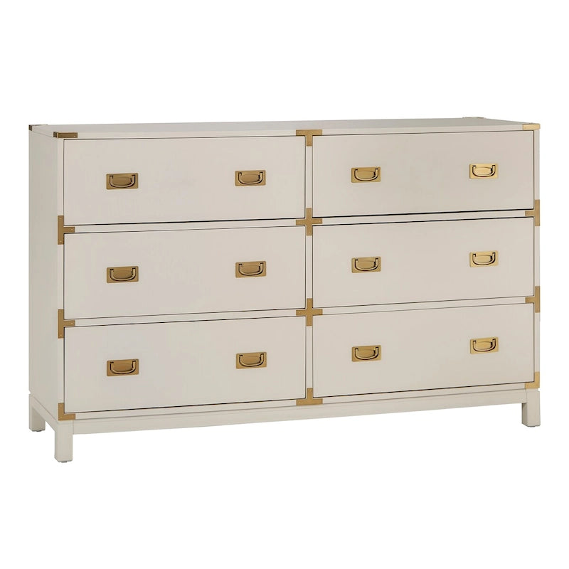 Commode 6 tiroirs avec détails dorés