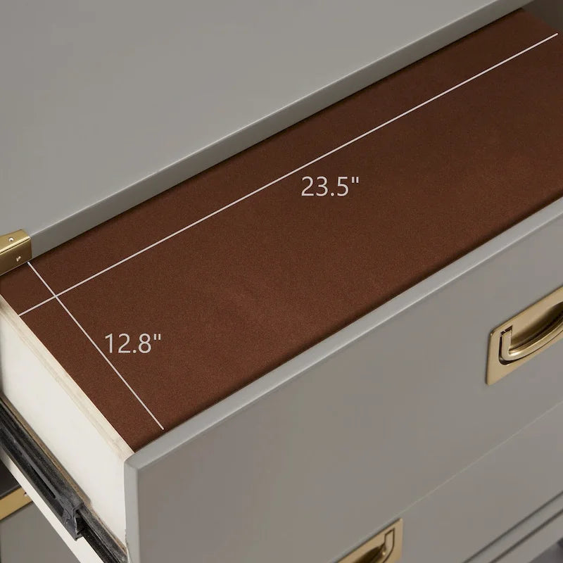 Commode 6 tiroirs avec détails dorés