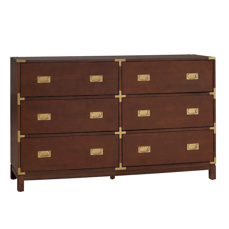 Commode 6 tiroirs avec détails dorés