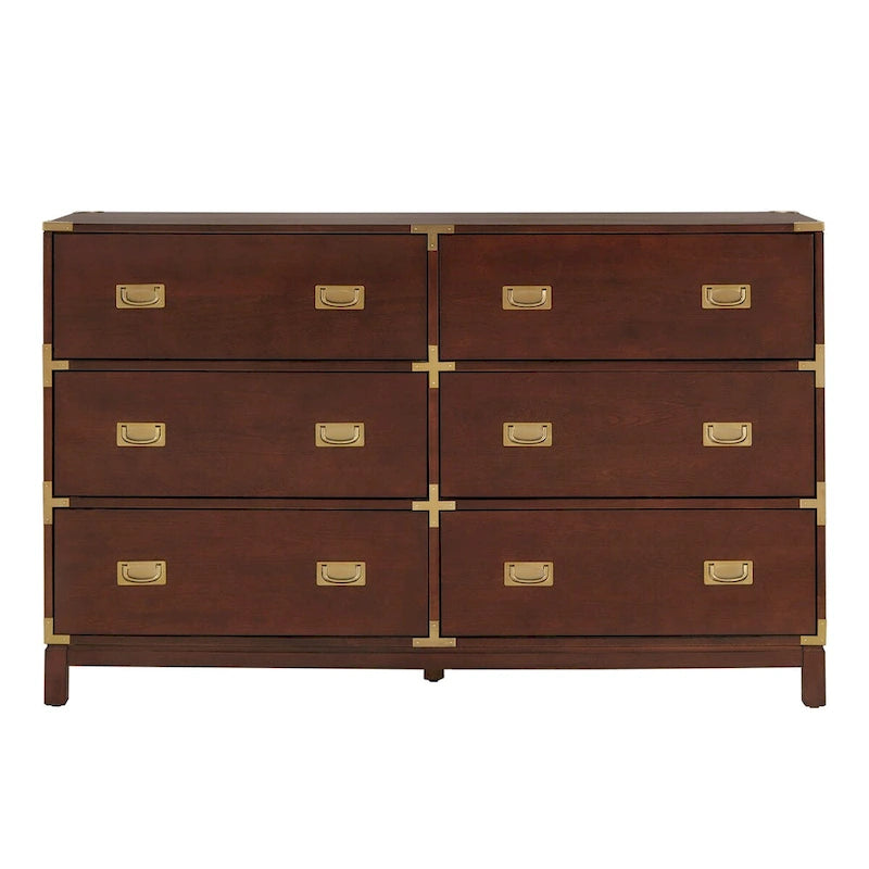 Commode 6 tiroirs avec détails dorés