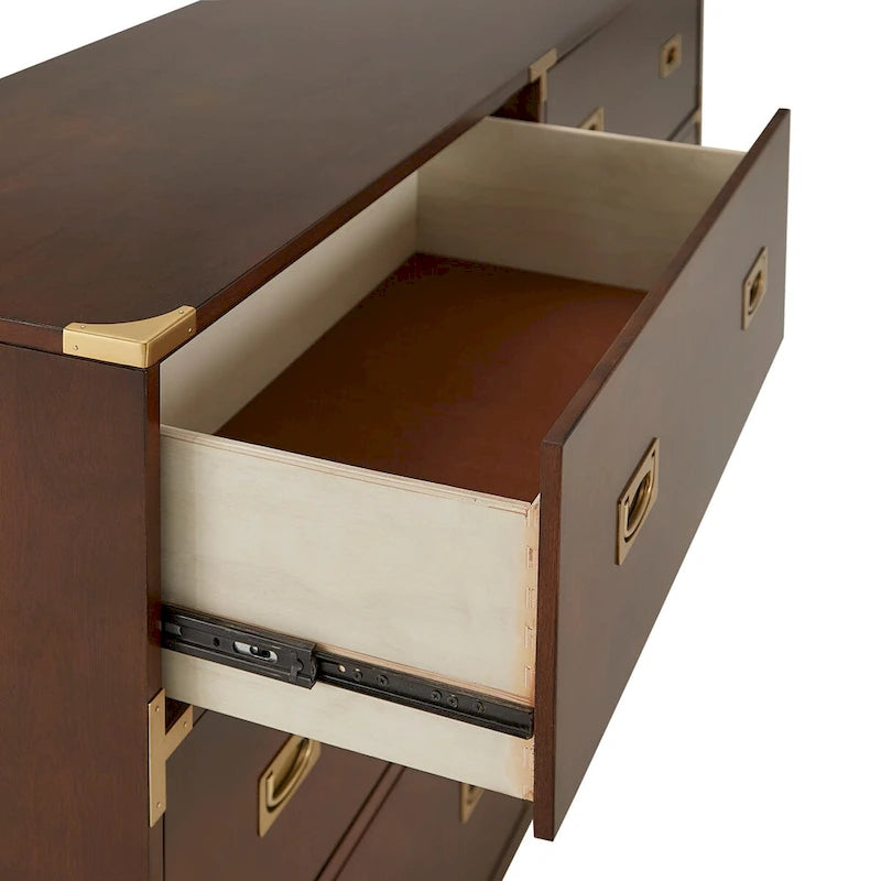 Commode 6 tiroirs avec détails dorés