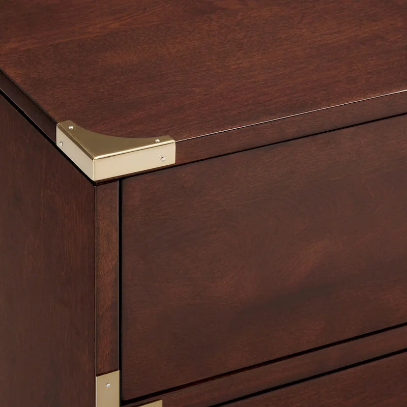 Commode 6 tiroirs avec détails dorés