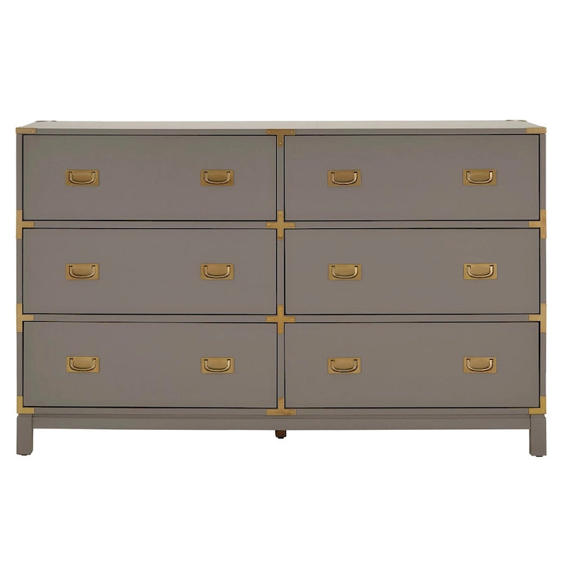 Commode 6 tiroirs avec détails dorés