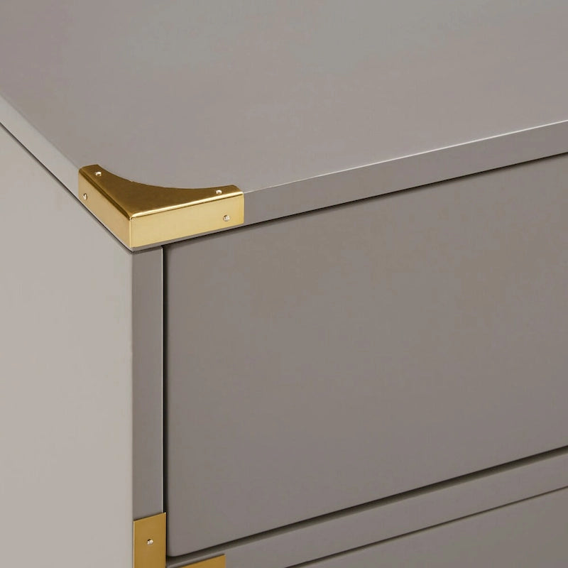 Commode 6 tiroirs avec détails dorés