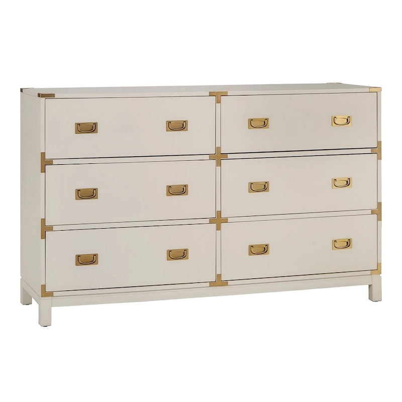 Commode 6 tiroirs avec détails dorés