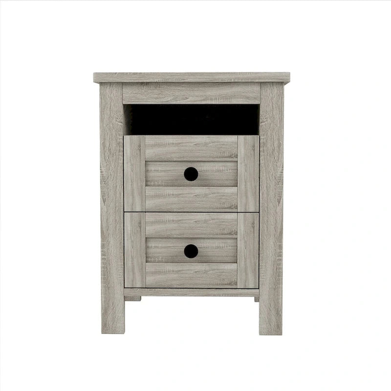 Ensembles de chambre à coucher 3 pièces Lit plateforme queen size avec table de chevet et commode de rangement
