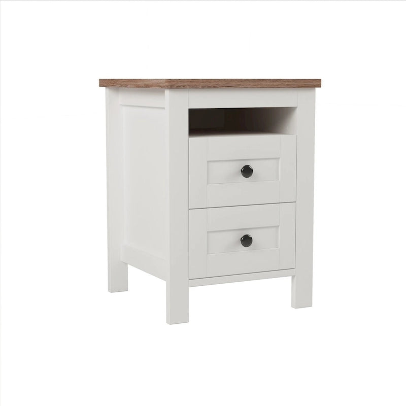 Ensembles de chambre à coucher 3 pièces Lit plateforme queen size avec table de chevet et commode de rangement