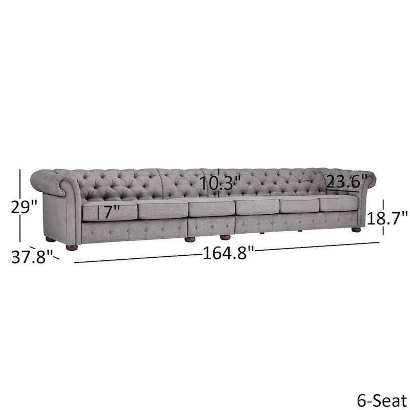 Canapé extra-long gris clair