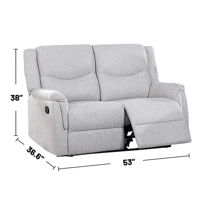 Causeuse inclinable manuelle recouverte d'un tissu façon toile de jute