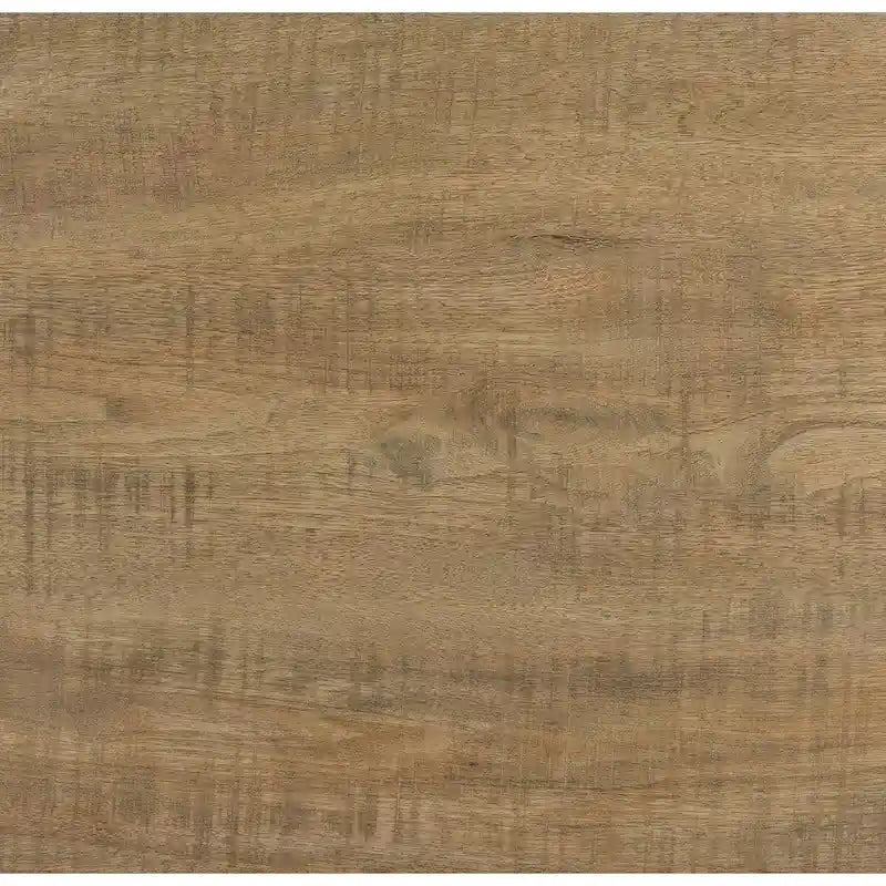 Table d'appoint de 61 cm — Texture sciée brute, bois massif, finition brun naturel