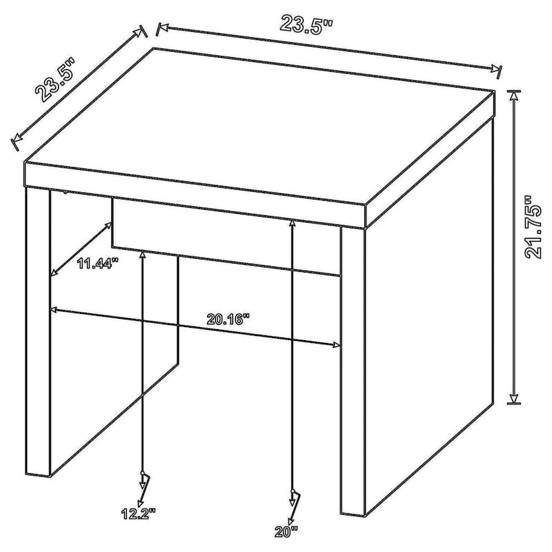 Table d'appoint de 61 cm — Texture sciée brute, bois massif, finition brun naturel