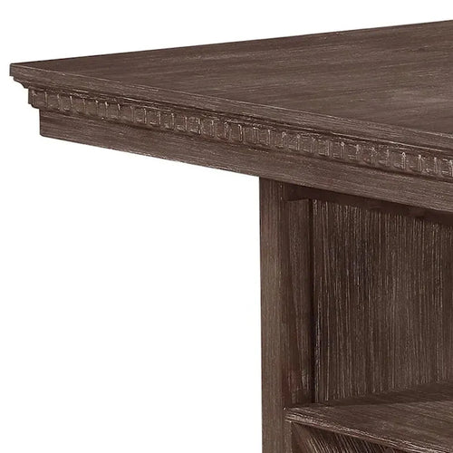 Table de salle à manger hauteur comptoir de 54 po (avec porte-bouteilles) — En bois, Brun chaud