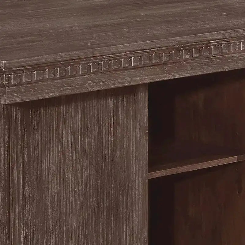 Table de salle à manger hauteur comptoir de 54 po (avec porte-bouteilles) — En bois, Brun chaud