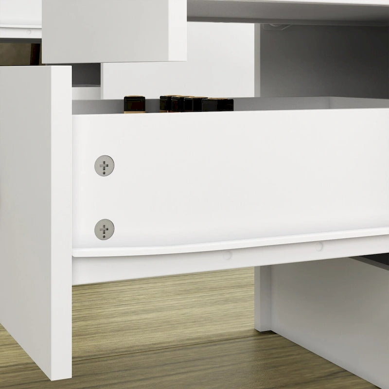 Coiffeuse 3 miroirs élégante avec 9 tiroirs de rangement