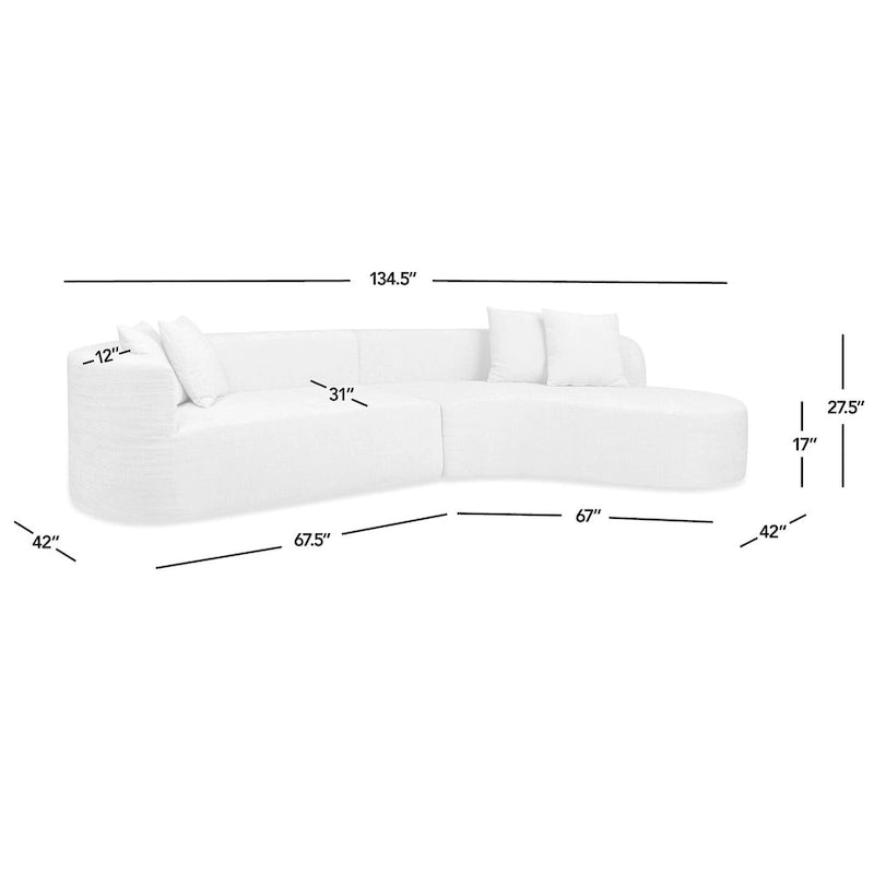 Canapé d'angle modulable en kit avec accoudoir incurvé à droite