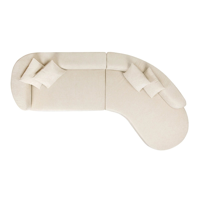 Canapé d'angle modulable en kit avec accoudoir incurvé à droite