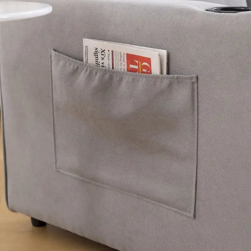 Canapé-lit rembourré de style japonais — Fonction couchage gigogne, Plusieurs options de couleurs disponibles, Canapé deux places capitonné pliable, Porte-gobelets intégrés