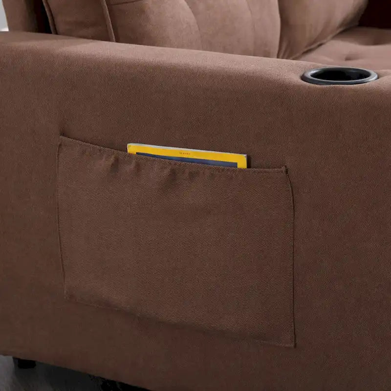 Canapé-lit rembourré de style japonais — Fonction couchage gigogne, Plusieurs options de couleurs disponibles, Canapé deux places capitonné pliable, Porte-gobelets intégrés